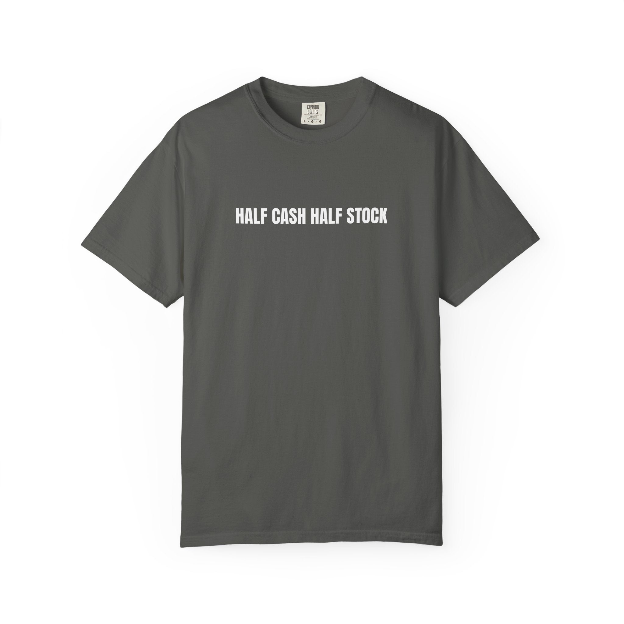 Half Cash, Half Stock Tee — Single-Line Print