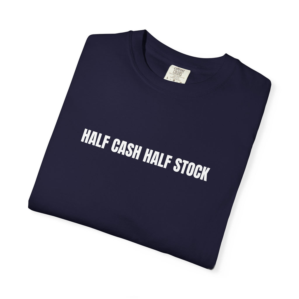 Half Cash, Half Stock Tee — Single-Line Print