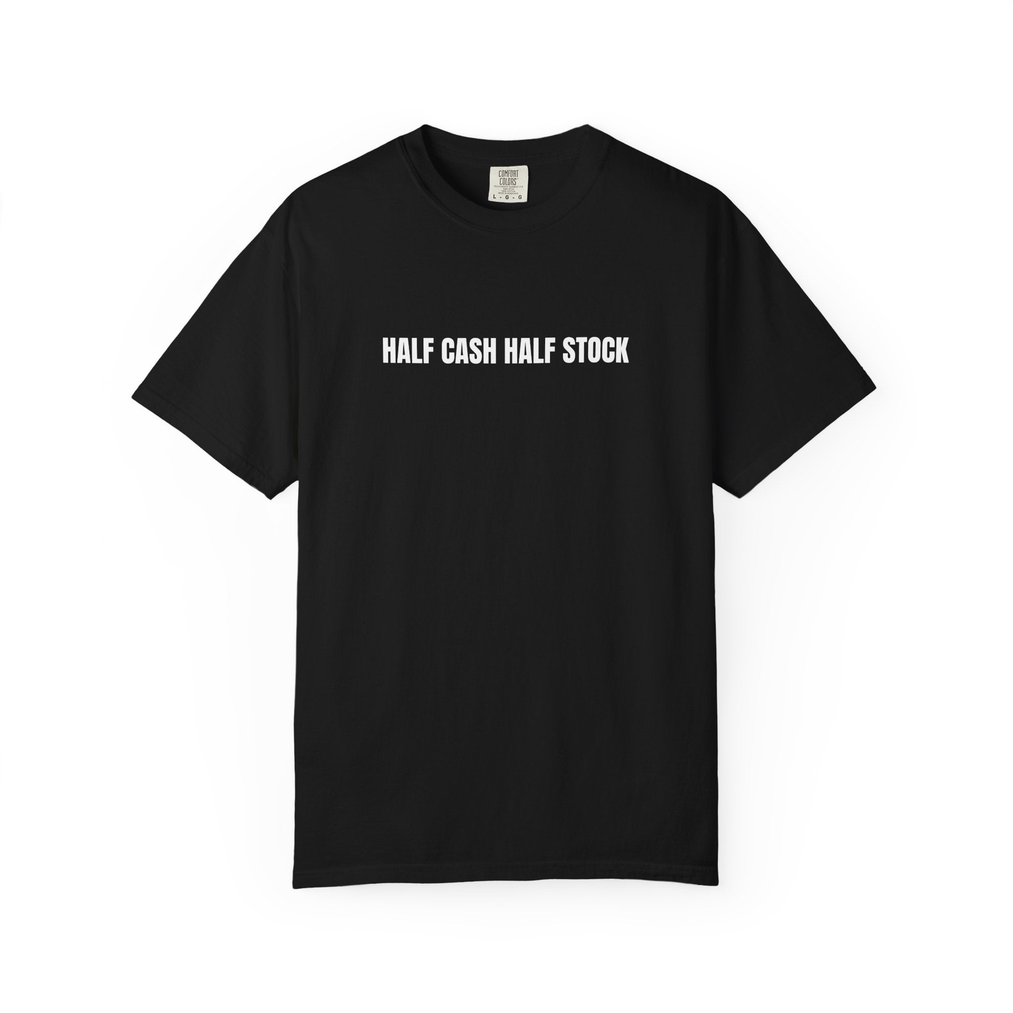 Half Cash, Half Stock Tee — Single-Line Print